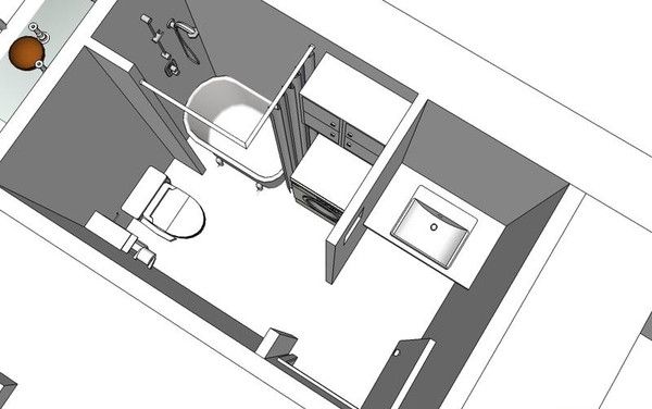 3平米卫生间布局图 3平米卫浴间布局设计-装修保障网