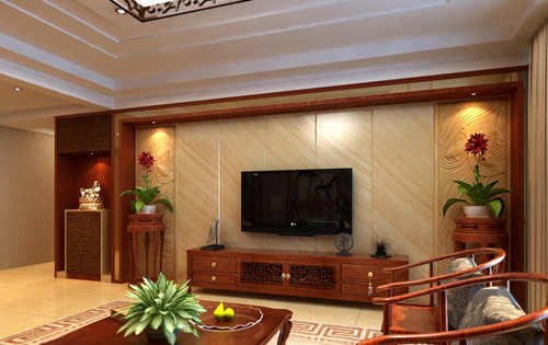 【太原格调宜居装饰】客厅中式电视墙设计技巧 简单又好看