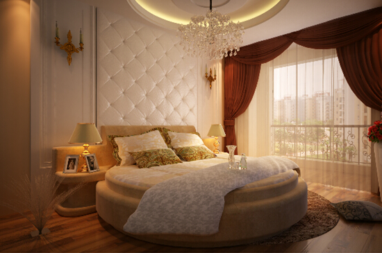 卧室圆床吊顶装修材料分析 卧室圆床设计效果图
