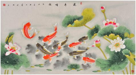 二,众鱼嬉水带来财气