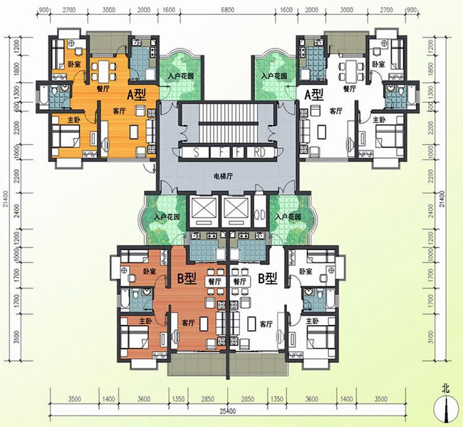 入户花园方案—空中花园住宅