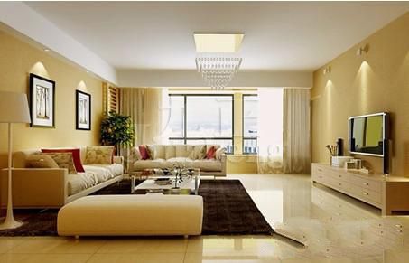 这种布局形式,其实是现代陈设对传统对称布置家具的演绎,就是选择客厅