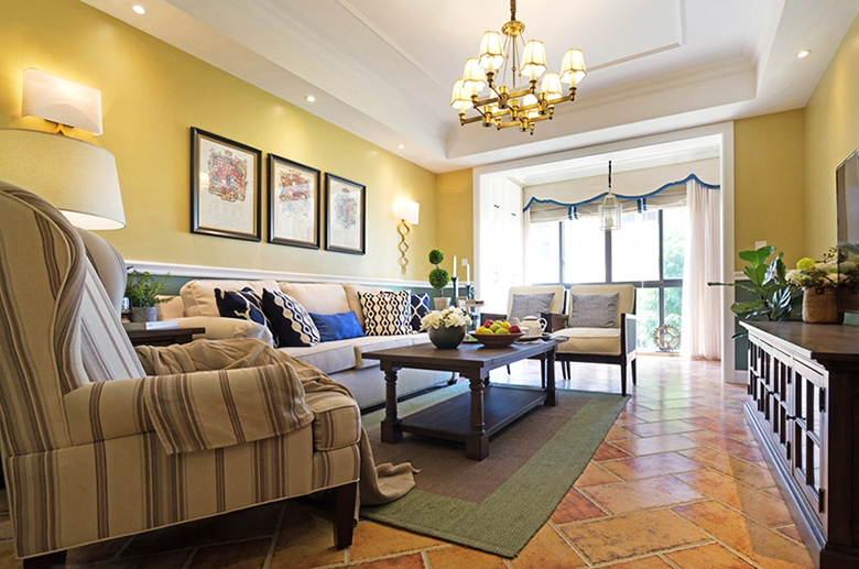 100平美式风格三居室清爽装修 越来越受欢迎的美式