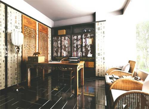 9款中式书房装修效果图 风雅墨香中国风