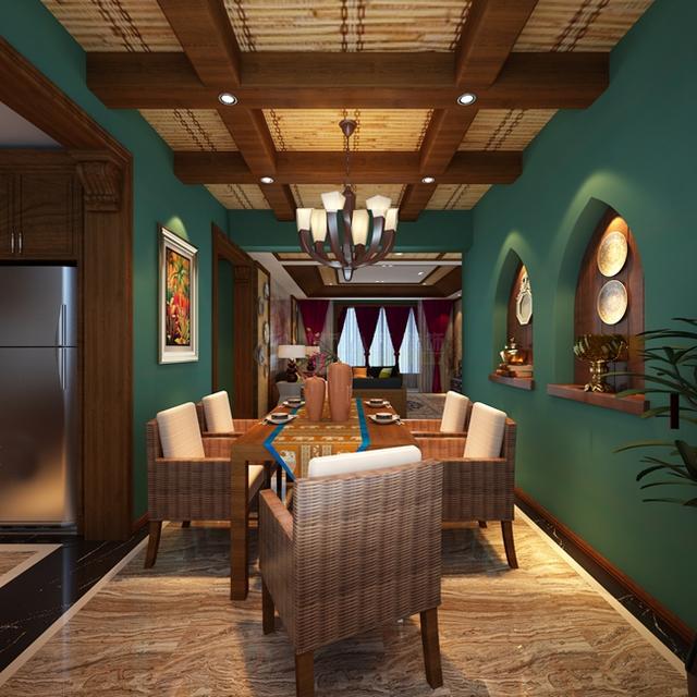 180㎡东南亚风格设计案例 用色彩表达业主独到见解-装修保障网