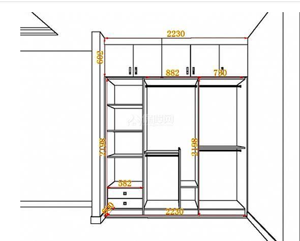 常见衣柜尺寸及内部结构图解大全