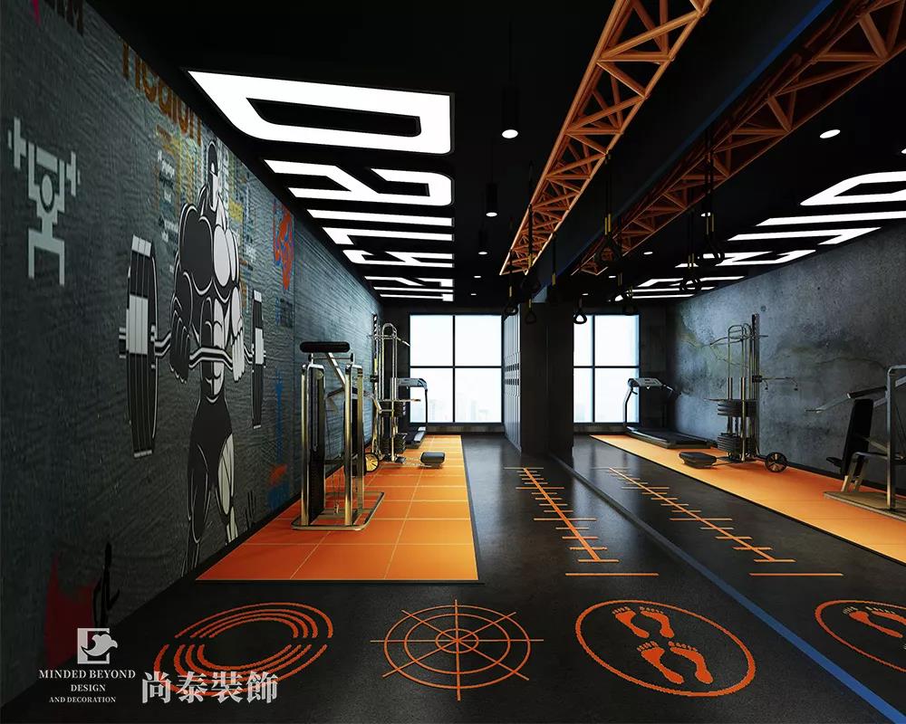 500平米loft健身房设计,你想像蹦迪一样撸铁吗?