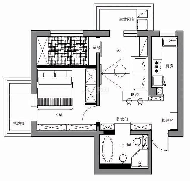 55平米一室一厅改两室,一室一厅改造两室效果 55平挤出两室一厅,一家三口的舒服窝