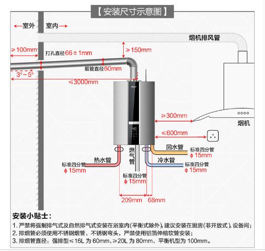 建材 卫浴 热水器 正文         安装小贴士:     ①严谨将强制排气式