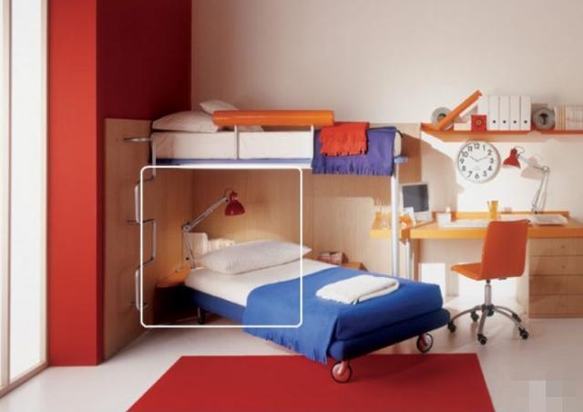 兒童床的改良設計 加上4個滑輪便利性與趣味性更強