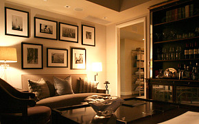 90平米时尚欧式风格两居室客厅照片墙装修效果图