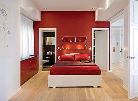 红白混搭小户型卧室效果图片
