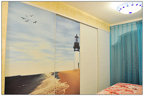 地中海风格卧室隐形门图片