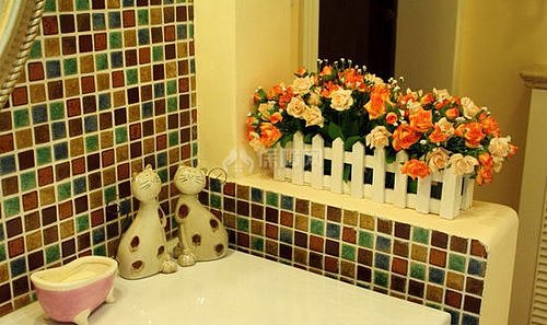 精致的卫浴装饰采用小猫，让家居不失调皮的风格。