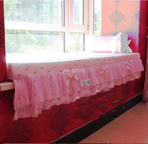 田园风格，可爱夜未央韩版公主飘窗垫。8厘米海绵，超