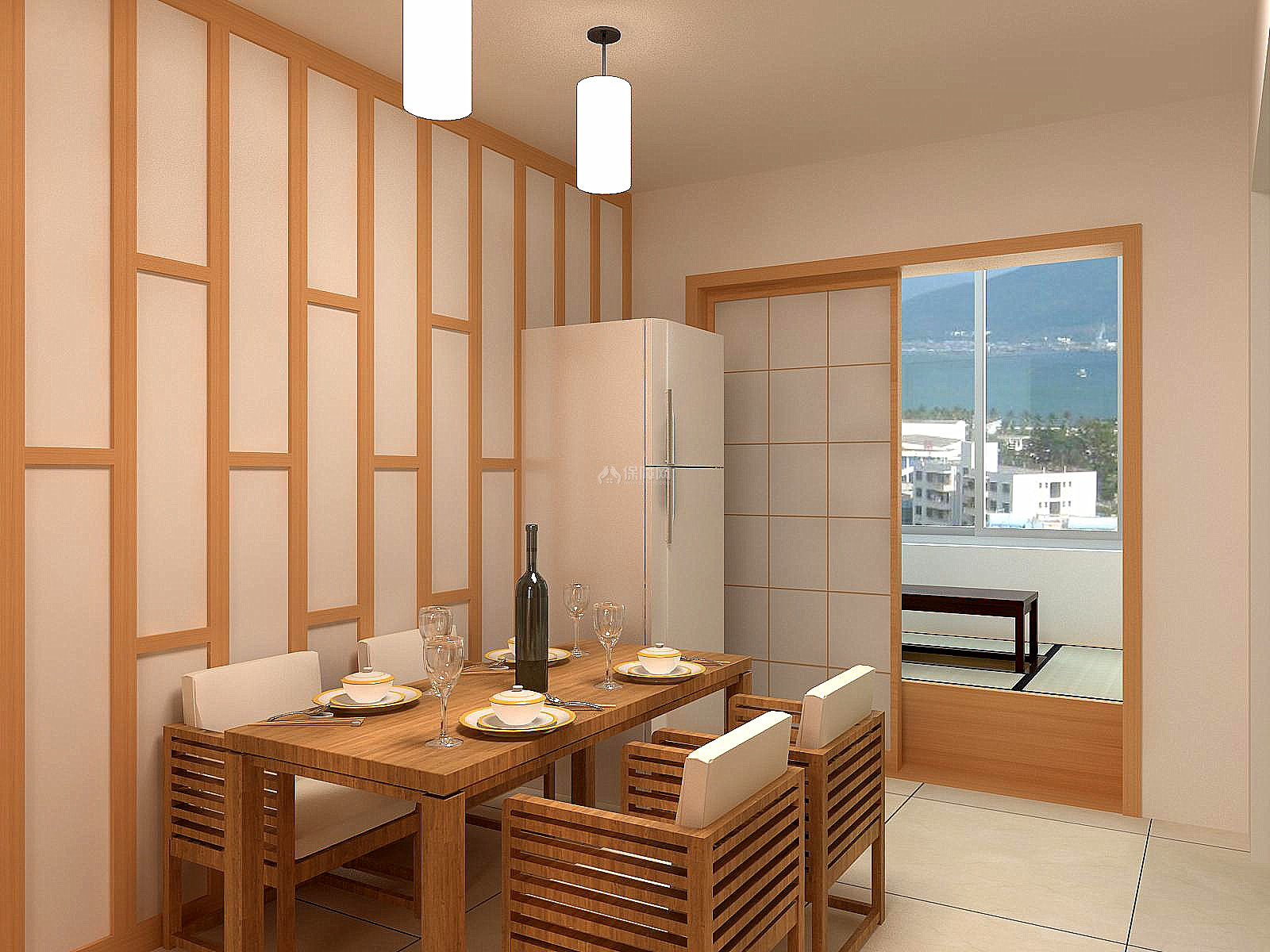 日式风客餐厅 - 效果图交流区-建E室内设计网