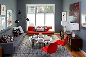 56平米时尚混搭风格小户型客厅沙发图片