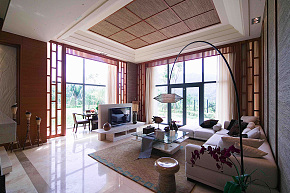 南亚巴厘岛风格客厅吊顶设计
