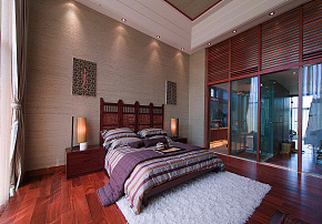 南亚巴厘岛风格卧室背景墙设计