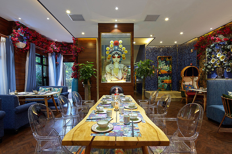 澜悦东南亚料理餐厅墙面装饰画效果图