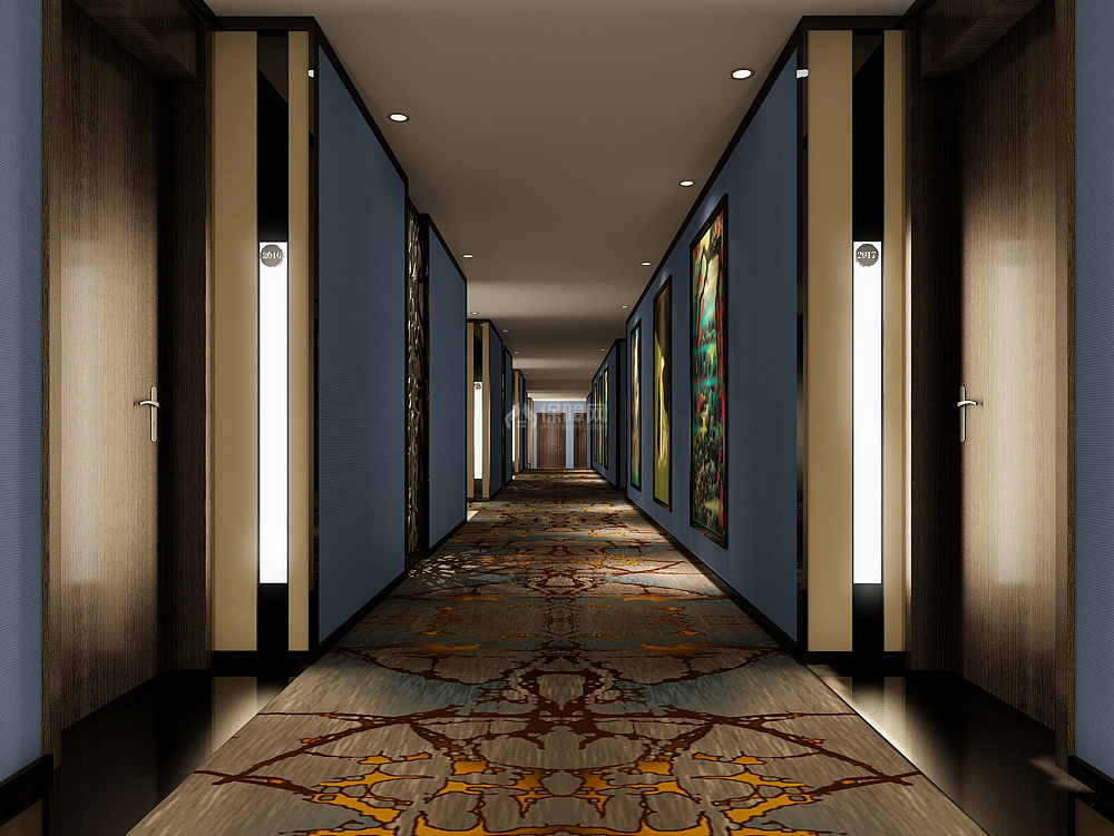 同州精品酒店房间走廊装修效果图