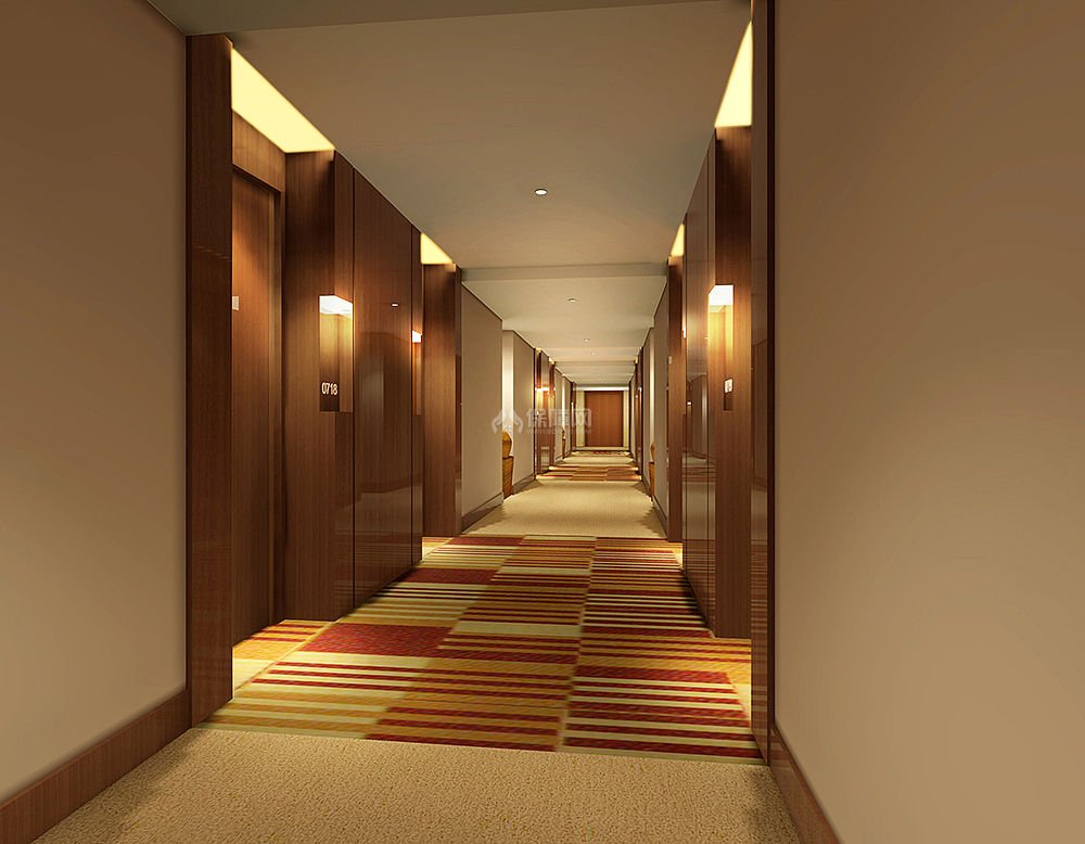帝豪国际大酒店房间走廊装修效果图