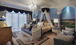 豪华地中海别墅卧室装饰设计
