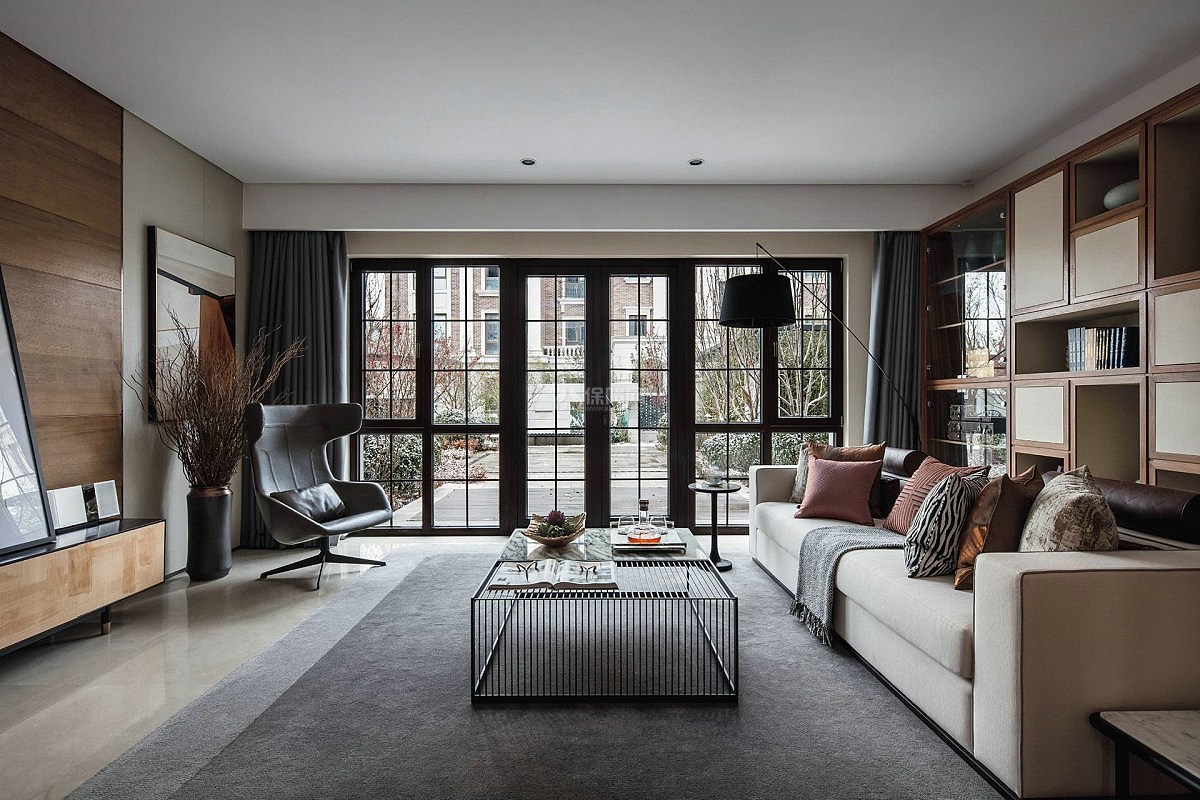 98平新中式风格客厅沙发效果图
