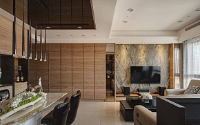 低调时尚现代风格三居室客厅设计