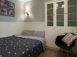 60平舒适北欧简约风小户型效果图之卧室