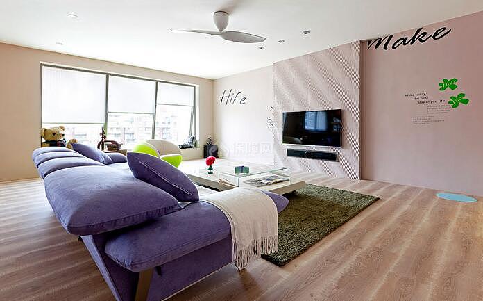 北欧简约创意三居室客厅设计效果图