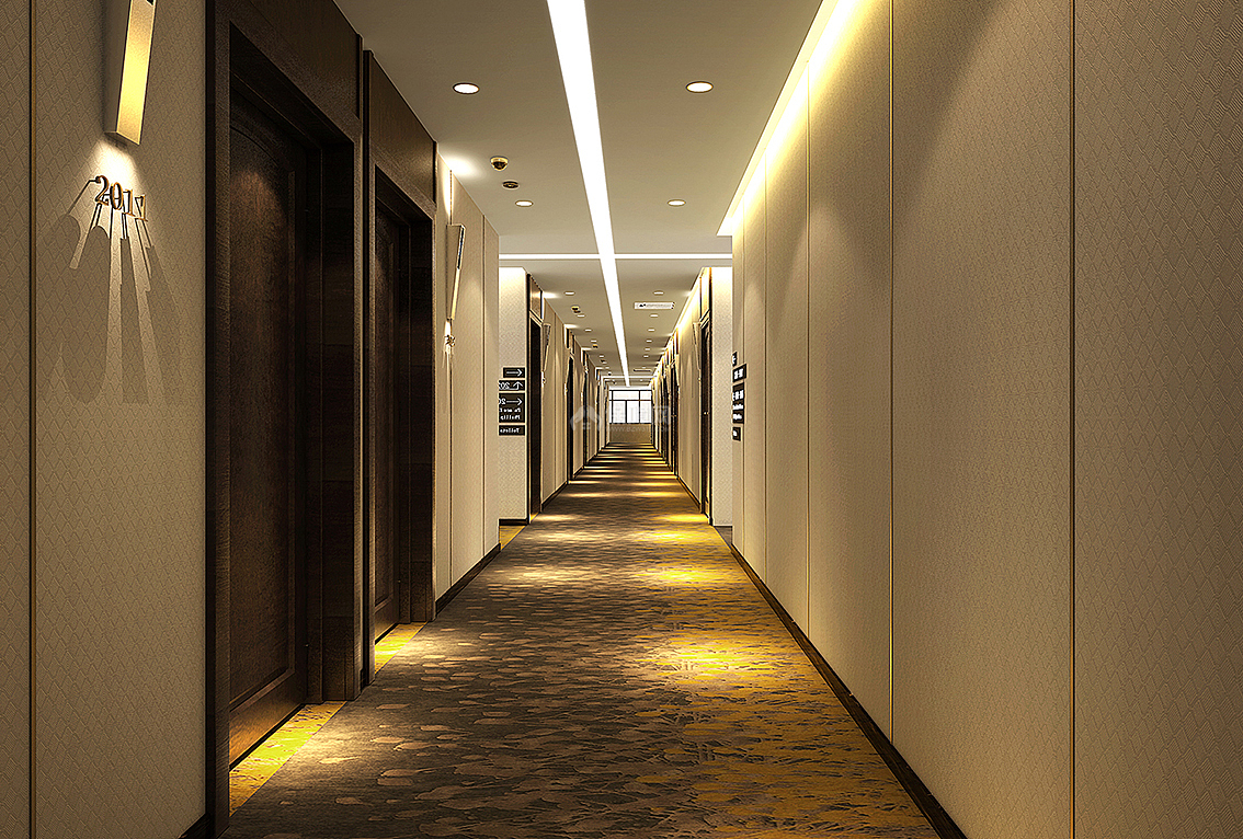 上海智尚酒店房间走廊设计效果图
