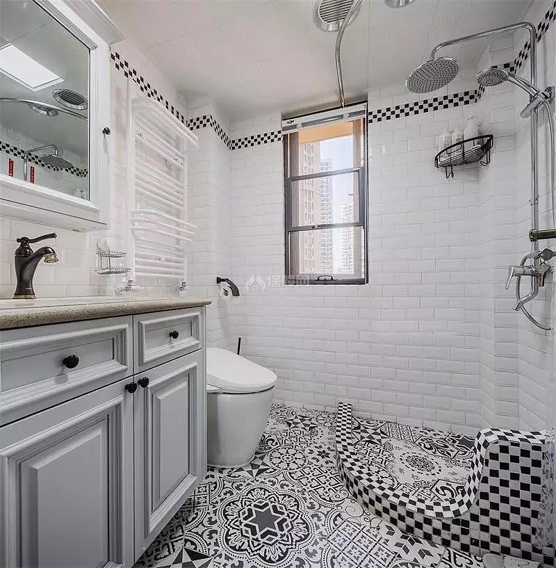 140㎡美式风格三居卫生间淋浴设计效果图