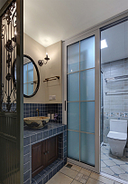 98㎡现代美式两居之卫浴装潢设计效果图