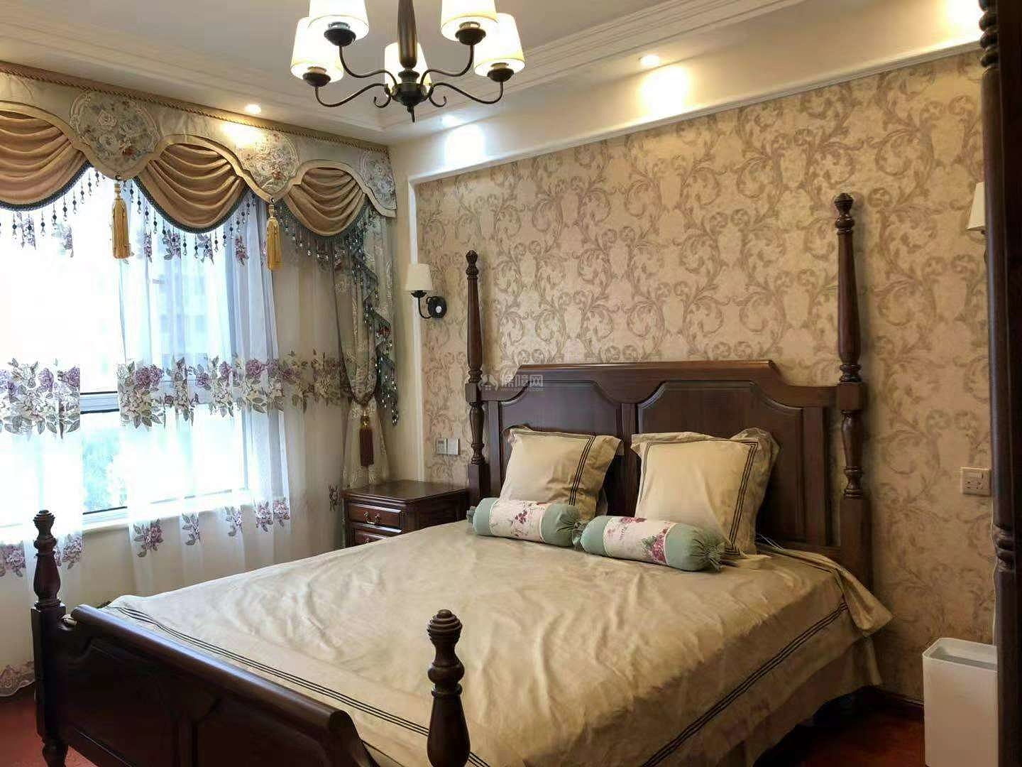100㎡美式两居之卧室装修布置效果图