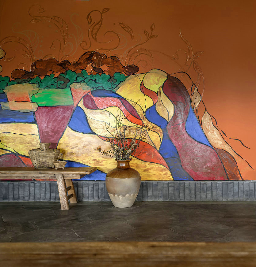 十二庄园香典度假酒店之餐厅墙面装饰效果图