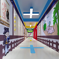 红叶艺术幼儿园之二楼走廊布置效果赏析