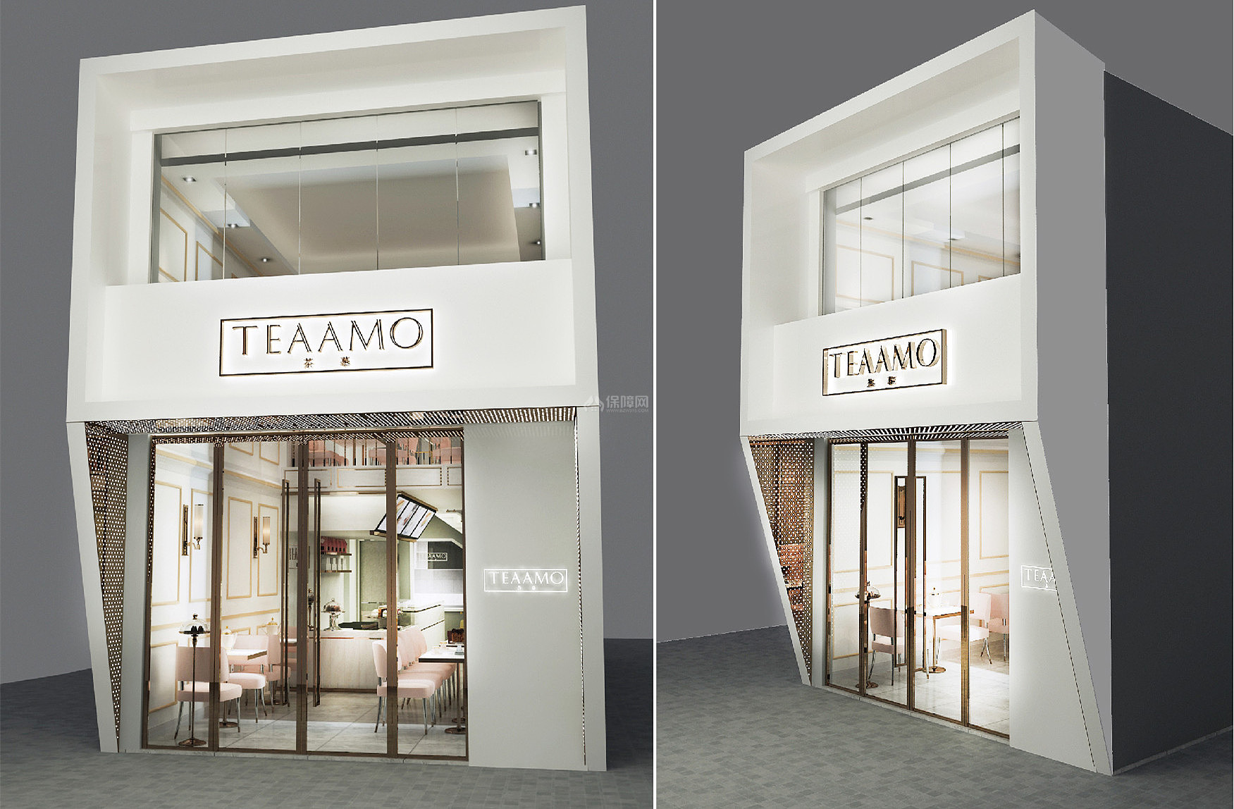 TeaAmo精致烘焙门店之外观设计效果图