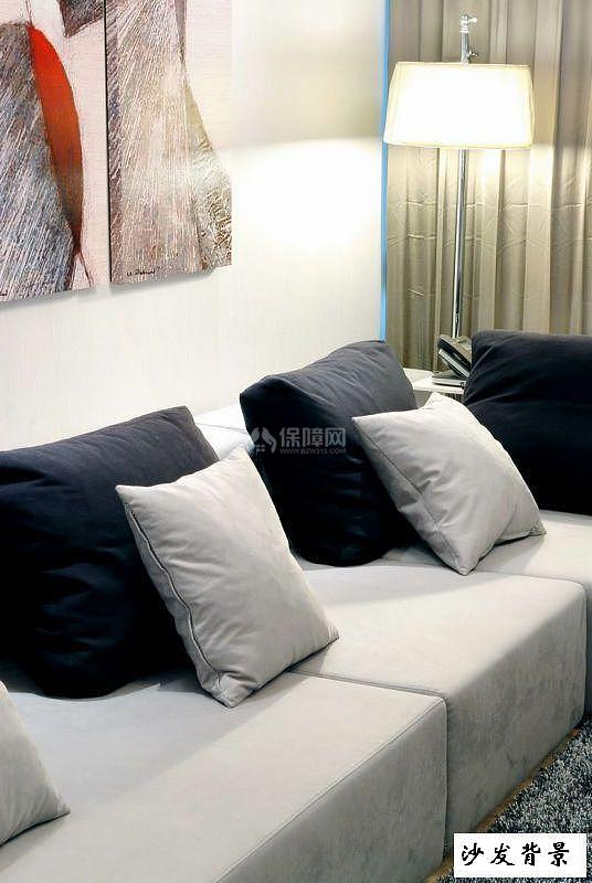 120平现代简约风三居之沙发背景画装饰效果图