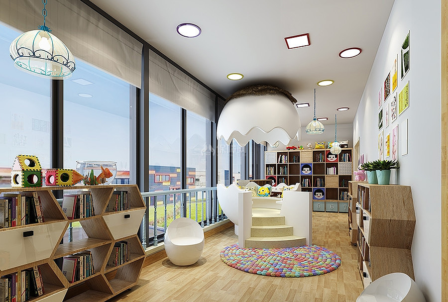 宋庆龄国际幼儿园之图书室装修效果图