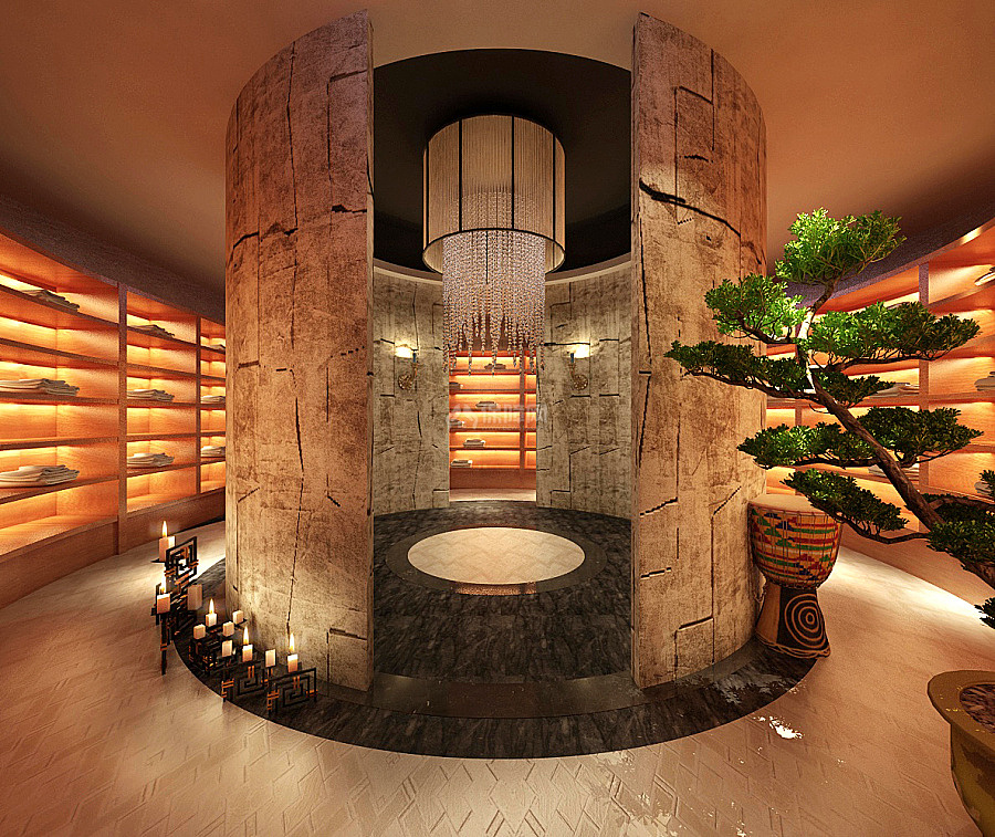 沐欣源洗浴中心之创意建筑设计效果图