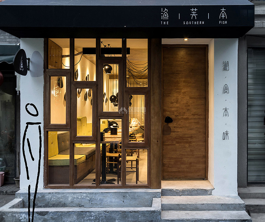 渔芙南日式料理店之建筑外形装修设计效果图