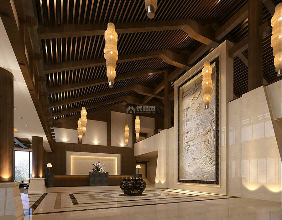 一品休闲度假酒店之大厅墙面造型设计效果图