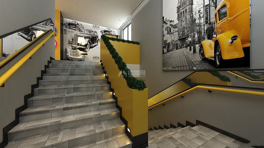 湖州酒店之楼梯装修设计效果图