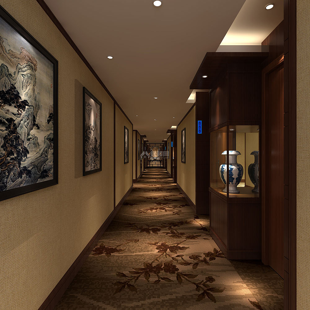 和逸精品酒店之房间走廊装饰画效果图
