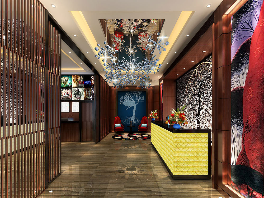 南京东岸酒店之大厅前台设计效果图