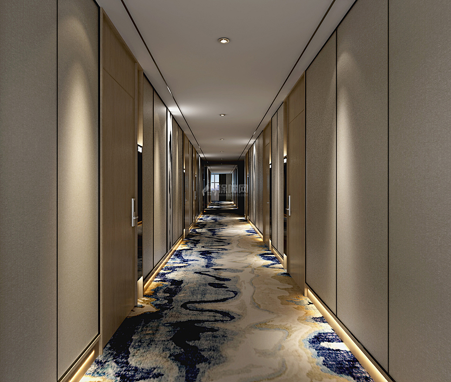 万海精品酒店之房间走廊装修设计效果图