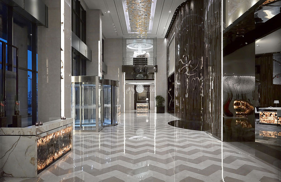 绿地美利亚酒店之大堂地板装修效果图