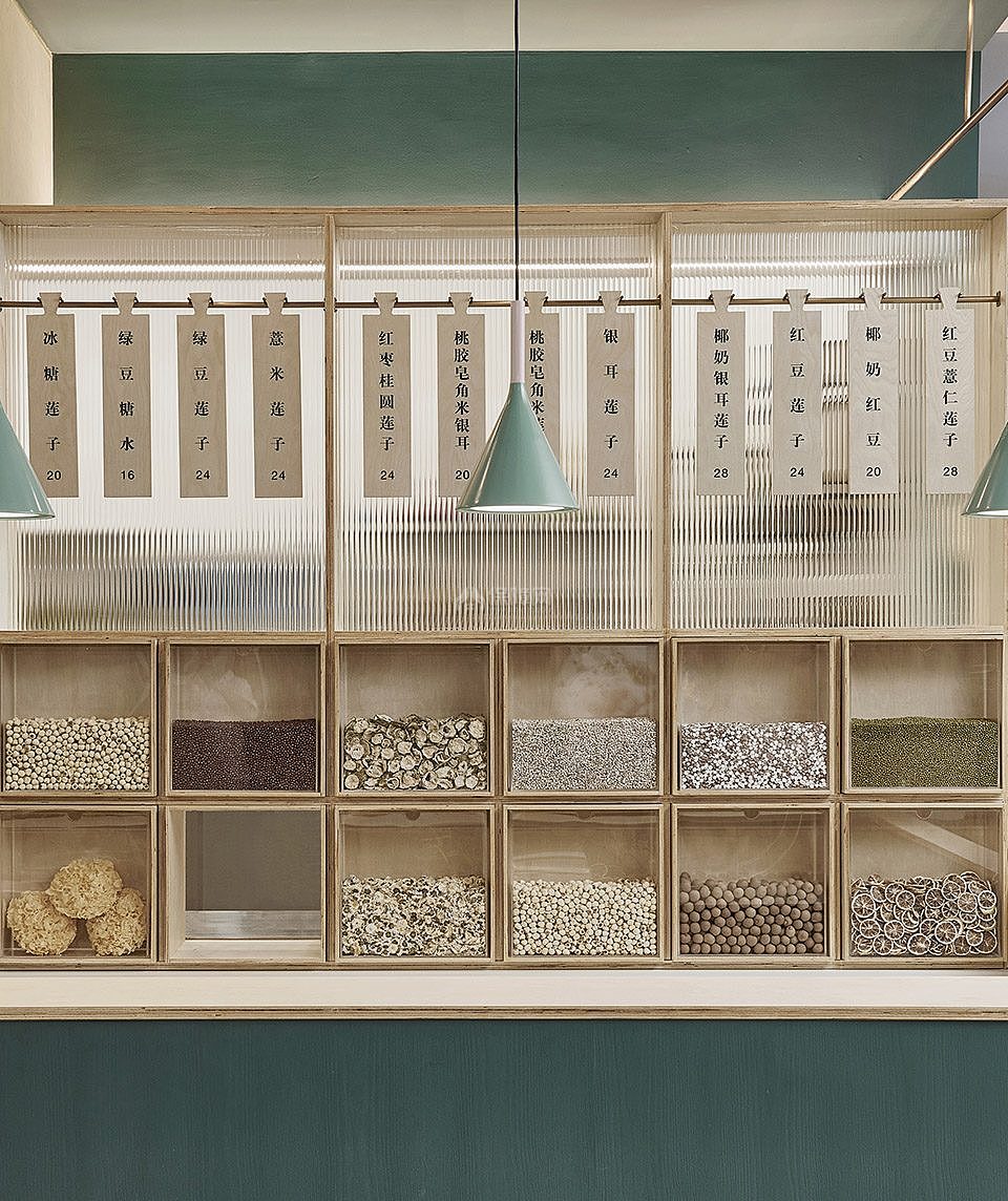 蓮喰素食餐厅之材料存放展示柜设计效果图