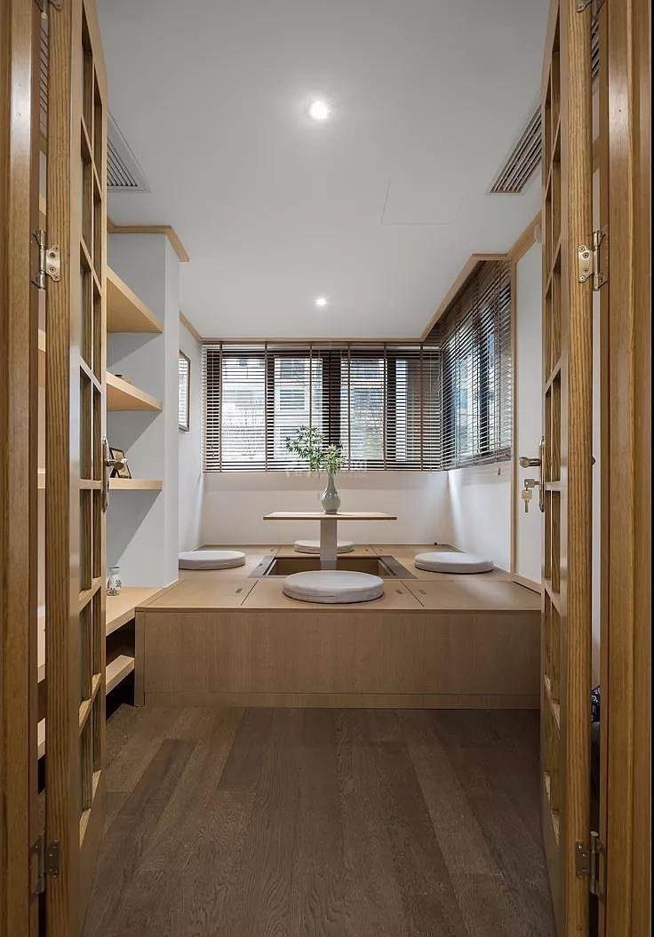 160平新中式三居之茶室茶桌设计效果图
